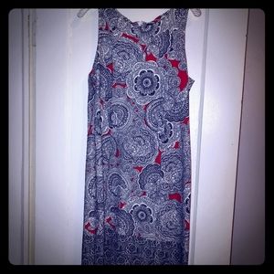 Black Red & White Dress w/Belt Size 12